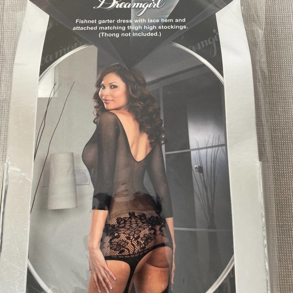 Dreamgirl Fishnet Garter Dress OSQ - Picture 3 of 5